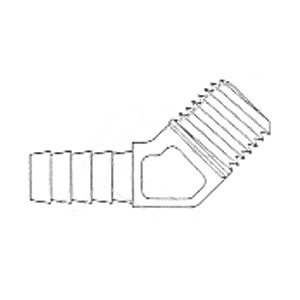 Embout de Tuyau 45° ID 1 / 2 X MPT 3 / 8