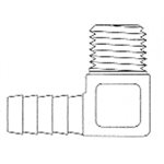 Embout de Tuyau 90° ID 1 / 4 X MPT 1 / 4