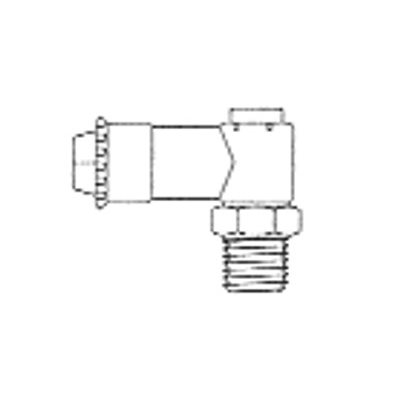 Contrôle de Débit à 90° de Nylon Pousse-Clip T1 / 4 X MPT1 / 8 Contrôle de Débit à 90° de Nylon Pousse-Clip T1 / 4 X MPT1 / 8