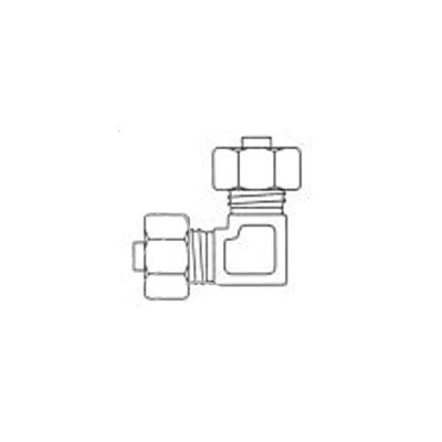 90 Coude Union Laiton Compression T1 / 4 X T1 / 4