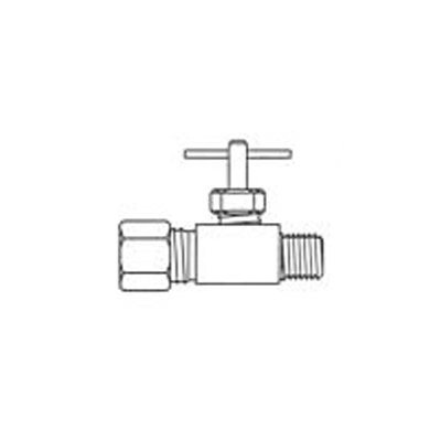 Needle Valve Compression Connector T3 / 8 x Pipe 1 / 8 Needle Valve Compression Connector T3 / 8 x Pipe 1 / 8