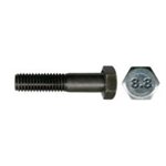 27-3.00 X 80 Boulons à Tête Hexagonale Semi-Fileté GR 8.8 Noir