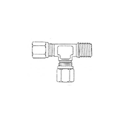 Copper Male Run Tee Air Brake Fitting T5 / 8 X Male Pipe 1 / 2