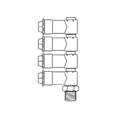 Poly-Push Nylon Male Swivel Manifold 4 Niveaux T5 / 32 X MPT1 / 4