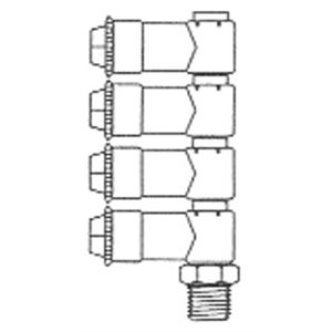 Poly-Push Nylon Male Swivel Manifold 4 Niveaux 1 / 4