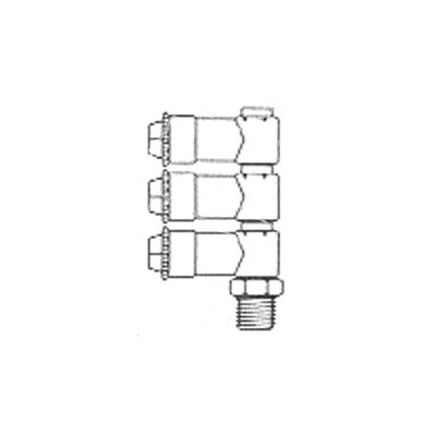 Poly-Push Nylon Male Swivel Manifold 3 Niveaux T1 / 4 X MPT1 / 4 Poly-Push Nylon Male Swivel Manifold 3 Niveaux T1 / 4 X MPT1 / 4