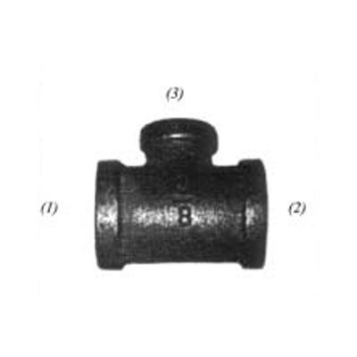 Tee Black Malleable Pipe Fittings 1-1 / 2 x 1-1 / 2 x 1 / 2