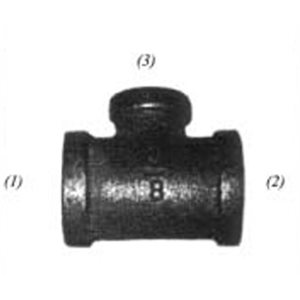 Tee Black Malleable Pipe Fittings (reducing or increasing on the branch) 1 / 2 x 1 / 2
