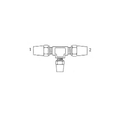 Té Réducteur Union de Raccord de Frein à Air pour la Tuyauterie en Cuivre T3 / 8 X T3 / 8 X T1 / 4 Té Réducteur Union de Raccord de Frein à Air pour la Tuyauterie en Cuivre T3 / 8 X T3 / 8 X T1 / 4