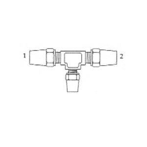  Reducing Union Tee Air Brake Fitting for Copper Tubing T3 / 8 X T3 / 8 X T1 / 4