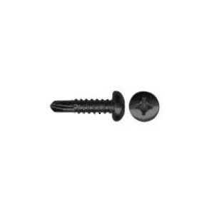 8 X 1 / 2 Pan Head Quadrex (pour cheminée), plaqué Noir Oxyde