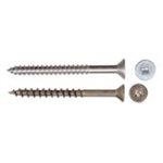 8 X 1-1 / 2 Pressure Treated Flat Wood Screws With Ceramic Coating Grey Coarse Thread(Bulk)